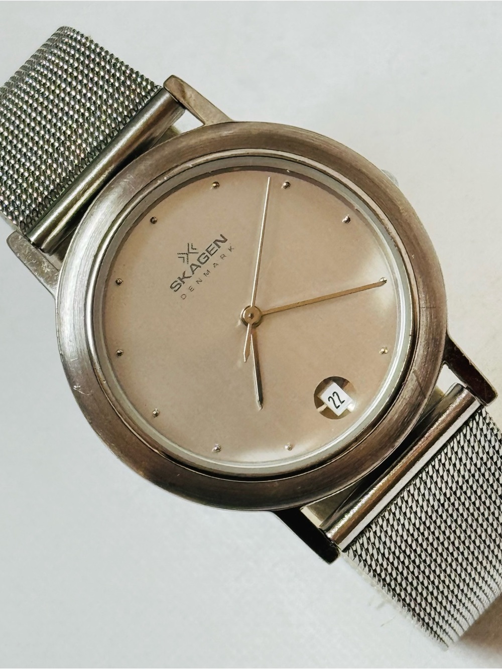 Skagen Jorst 34mm Men's Silver Stainless Date Watch Milanese Mesh Band 16LSS